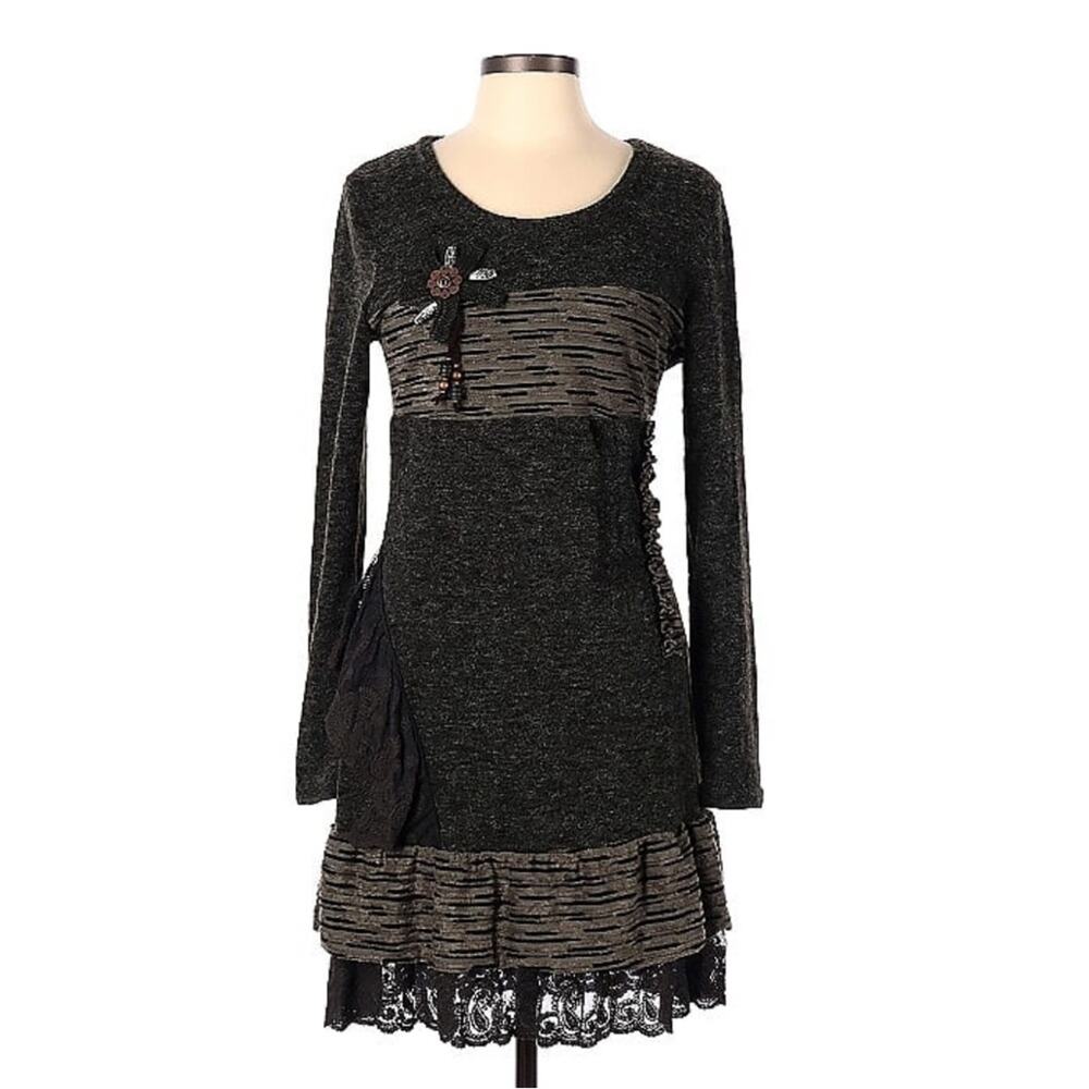 Elegant Black and Gray Mini Dress